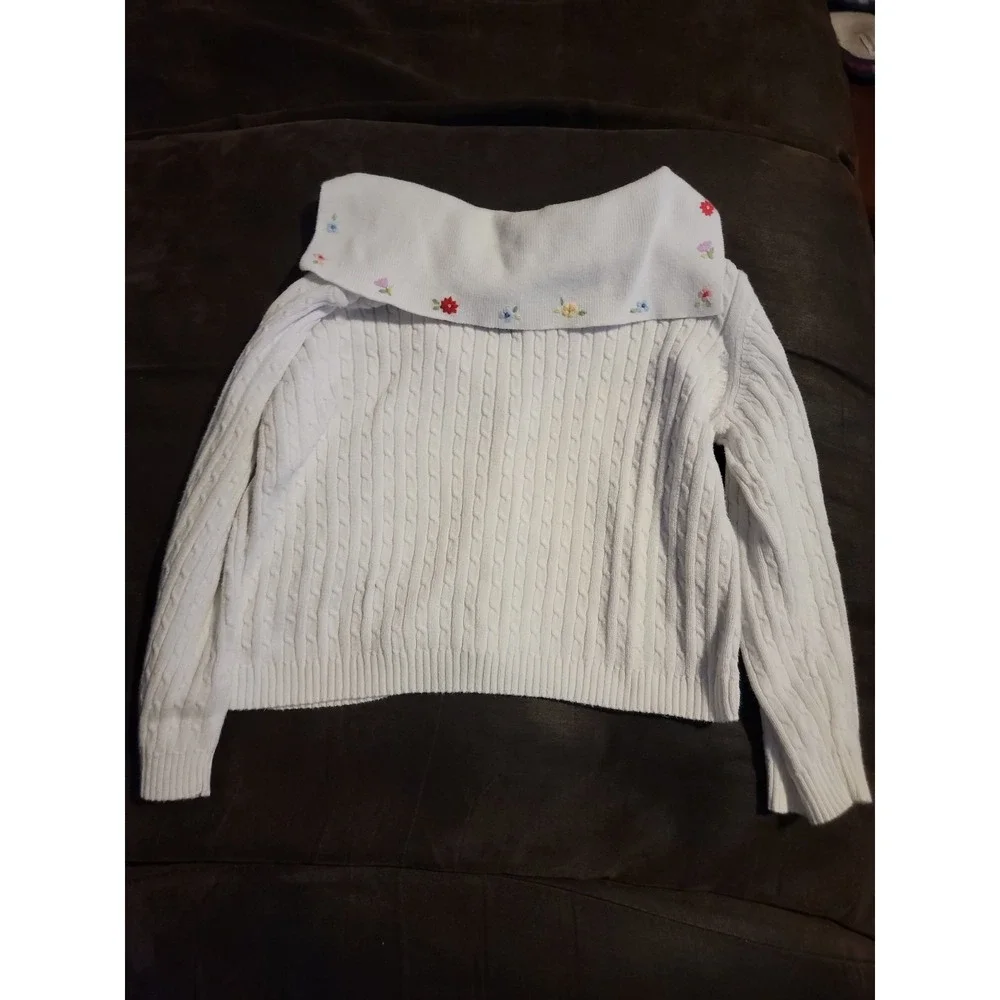 Gymboree wish you were here bee floral white sweater‎ size 3t vintage